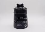 Ceramic Personalized Dog Treat Jar , Pet Food Canister With Decal Silicone