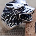 Men's Thailand Sterling Silver Vintage Wolf 925 Silver Ring (R6030807)
