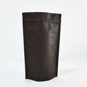 China Brown Black Kraft Paper Stand Up Pouch with Zipper Resealable Recyclable Digital Printed factory