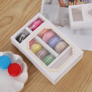 China Transparent Window Macaron Favor Boxes 14.5cm*5.5cm*5cm factory