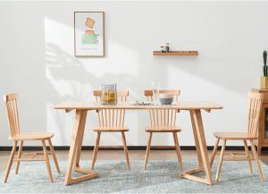 China Rectangle Solid Wood Table , Home / Commercial Restaurant Dining Tables factory
