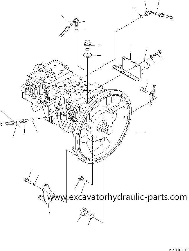 PC200-7 Excavator Hydraulic Pump , PC200-7 Hydraulic Main Pump Assy 708-2L-00300