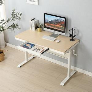 China Wooden Standing Table Manual Height Adjustable Commercial Desk for Luxury Home Office factory
