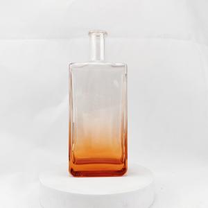 China Glass Collar Round Shape Brandy Tequila Whisky Bourbon Empty Bottle 500ml Transparent factory