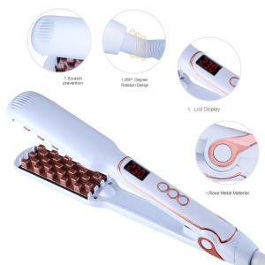 China Auto Off 50W Titanium Flat Iron Hair Straightener Brush factory