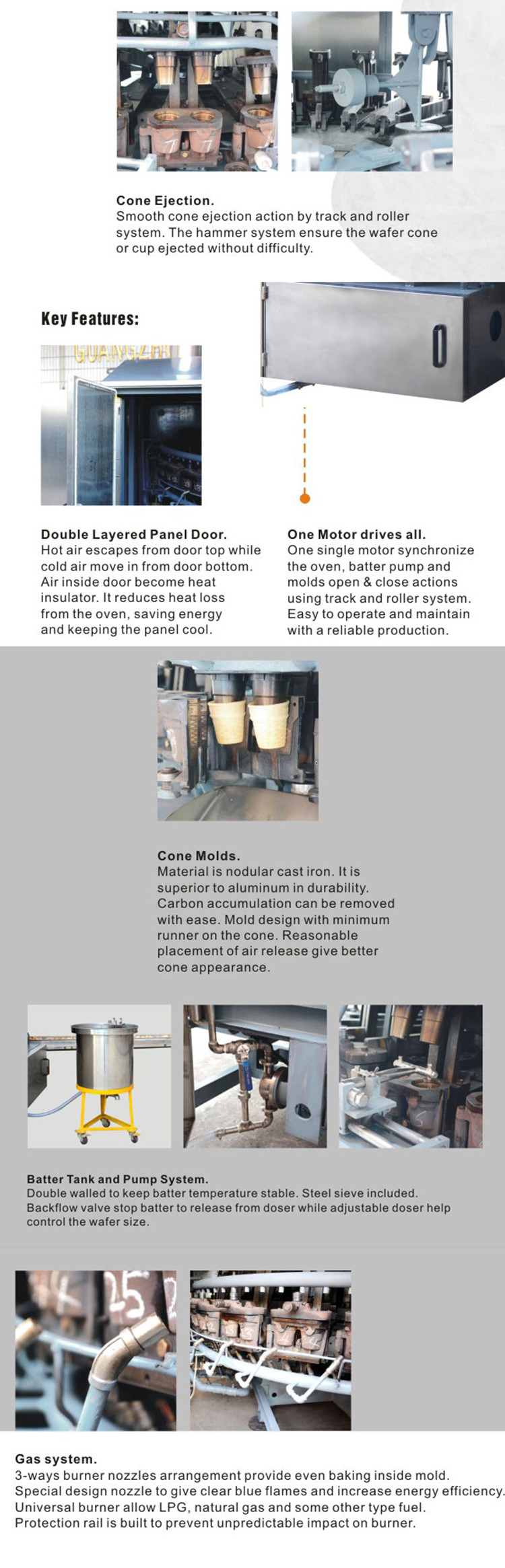 Automatic Sugar Cone Production Line 28 Mold With 2 Cavity Chip Cone Machine