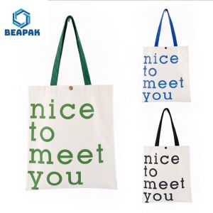 China Reusable Handle Eco Grocery Custom Cotton Jute Bag on sale