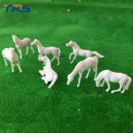 1:87 ABS plastic Model 25mm White Farm Animals Horse 7 Poses for model building