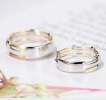 4.5g 6.5g 18K Gold Diamond Rings Couples Cross Promise Rings