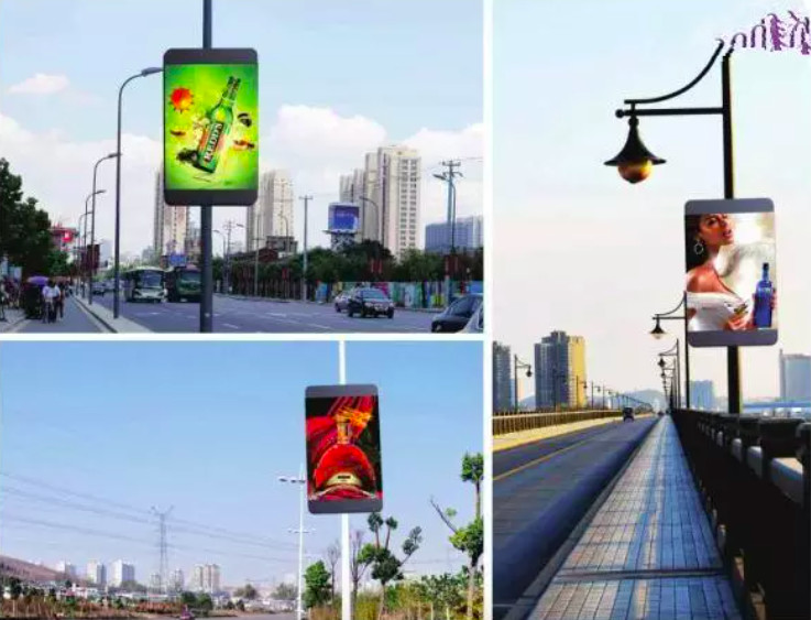 HD Outdoor P5 Street Pillar Pole Led Display Lighting Screen 3G/4G/5G