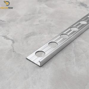 China Internal Tile Trim Aluminium Edge Trim Brushing Finish Slver Color 2300mm factory