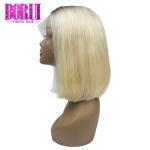 Brazilian Straight Short Bob 1b613# Honey Blonde 13x4 Lace Closure Soft Smooth