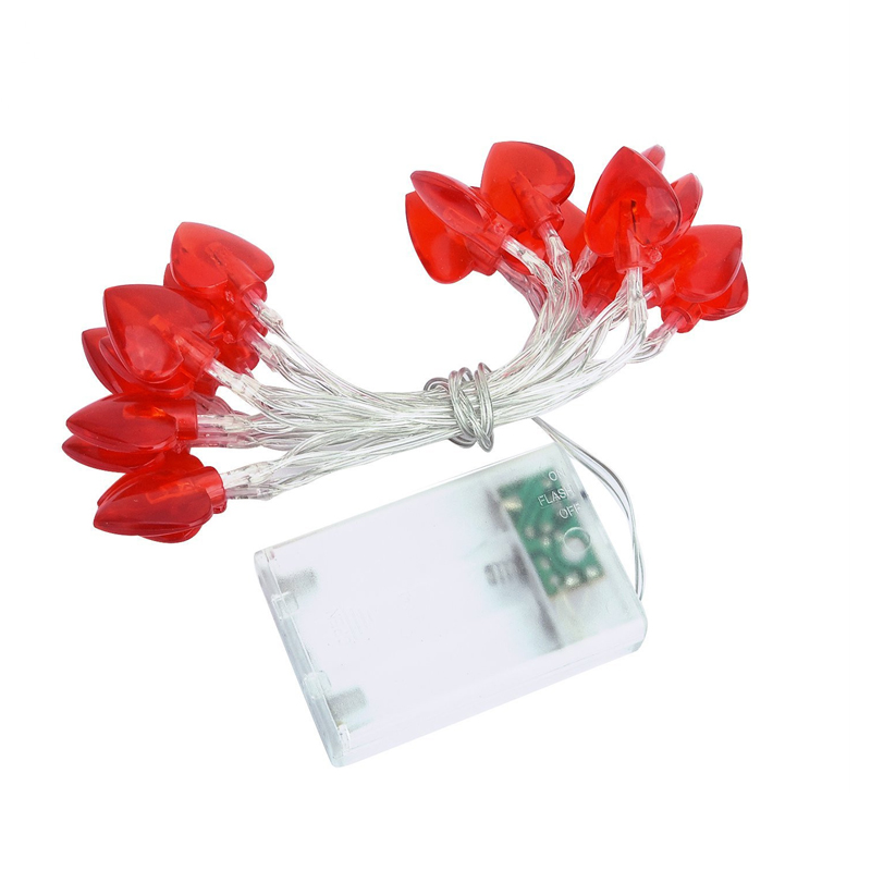 Battery Operated Heart Love Valentine Lights 10/20/30/40leds Heart Shaped String Lights for Wedding Party Birthday Home Decor