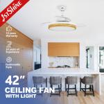 10- 1stshine Contemporary Wooden Unique Concealed No Blade Air LED Lamp Lighting