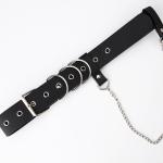Waistband Ladies Leather Belt Chain Women Punk 3.8cm Alloy Buckle