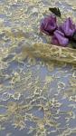 Yellow Durable and Elegant Embroidery Luxary Flower Embroidery Fabric Lace