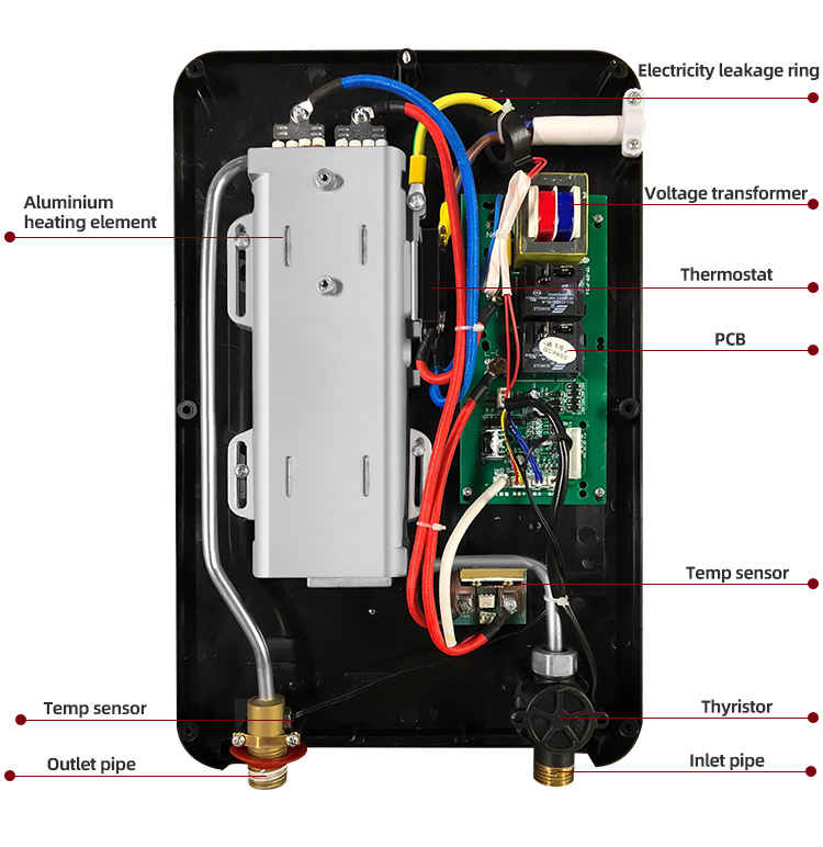 Instant Tankless Kitchen Water Heater Electric 8000W Stainless steel