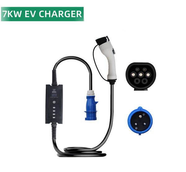 High Power Electric Vehicle E-mingze 32A 22KW Type2 On-board Charging Portable