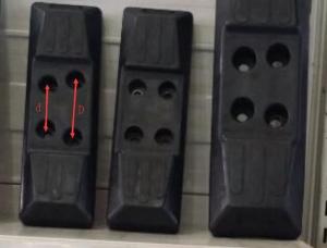 China 2.4kg Excavator Rubber Pads , Rubber Track Pad Chain - On Pitch 135-300C factory