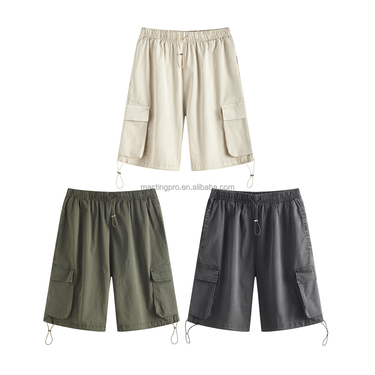 Support Customized Logo Men's Acid Washed Cotton Gym Half Pants for Summer Exercise