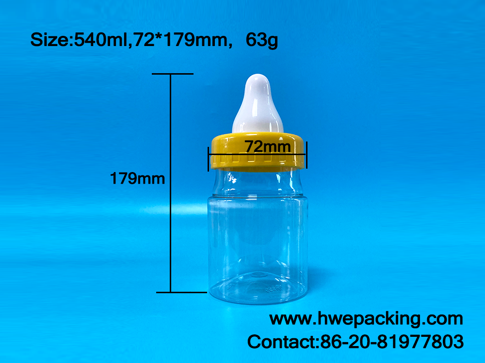 540ml Bpa Free Packaging Candies Cute Plastic Jars With Lids