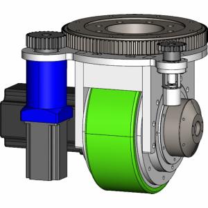 China Brushless Motor AGV Wheel Drive 390mm Height Direct Drive Electric Wheel Motor factory