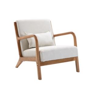 China Mail Packing Solid Wood Frame Comfy Fabric Seat Lazy Single Sofa Chair for Comfortable Nights factory