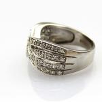 Sterling Silver Pave Cubic Zircon Crossover Band Ring(SRJ-398)