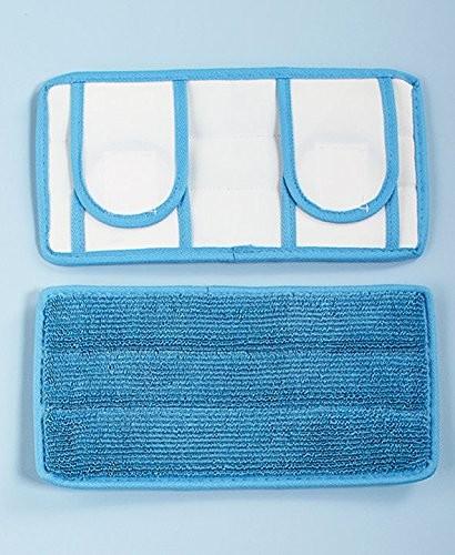 Set Of 2 Reusable Commercial Microfiber Wet Mop 11 Inch Blue Twist Pile With