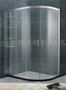 China With Chromed Aluminum Shower Door Movable 6 / 8 mm Tempered Glass For Home / Hotel factory