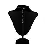 Long Silver Fashion Necklace 47mm With Transparent Drill Pendants