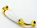 Anti Corrosion Ceramic Handles And Knobs , Gold Plated Turkey Design Porcelain