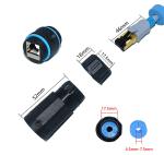 Outdoor IP68 Inline Waterproof Connector CAT6 STP Female To Female