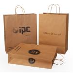 Customized Fashion Shopping Bag Take Away Food Bag Brown Kraft Clothing Paper