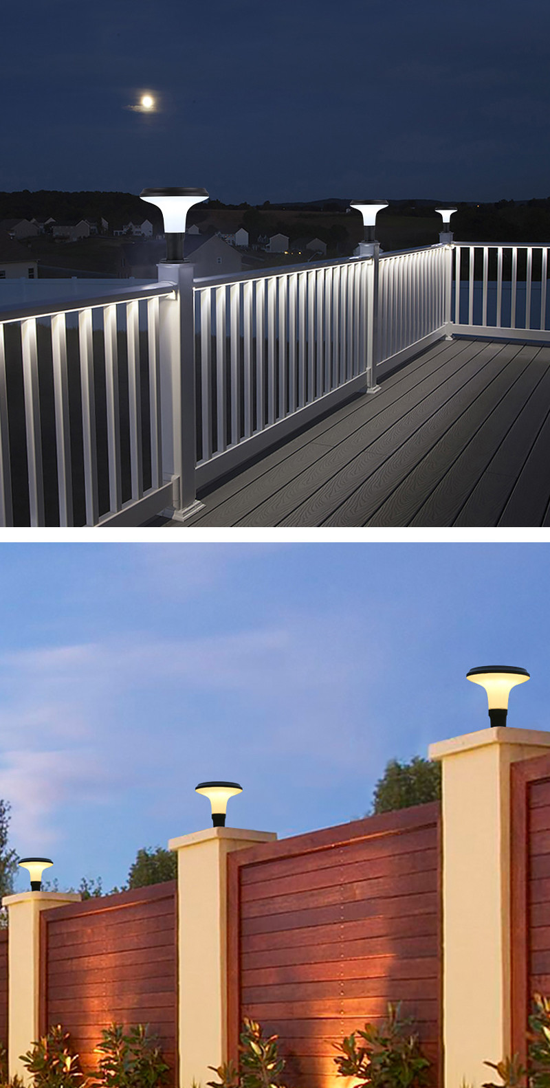 Wall Post Solar Pillar Light Stone Gate Bottom Bollard Yard Lawn