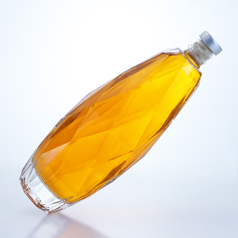 Unique Design Clear Glass Bottle for Tequila Gin Rum Champagne Brandy Whisky 750ml