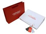 Recyclable white craft Paper Carrier Bag Ribbon Handle for Men's Garment