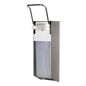 China Medical Standard Elbow Operated Soap Dispenser 1000ml Capability Metal Color factory