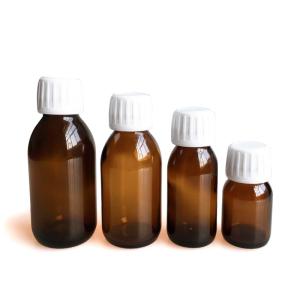 China Medicine 65ml 100ml Amber Glass Bottle With PP Cap Eco Friendly factory