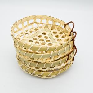 China Single Ear Round Bamboo Woven Basket Washable 155*30mm customized factory