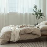 100% Washed Cotton Bedding Set Soft Hand Feel Breathable and Durable Linen Like