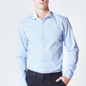 China Striped Mens Long Sleeve Button Down Dress Shirts Wrinkle Resistant For Office Work factory