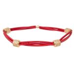 Vintage Gold Metal Red Stackable Beaded Elastic Bracelet For Spring Fashion