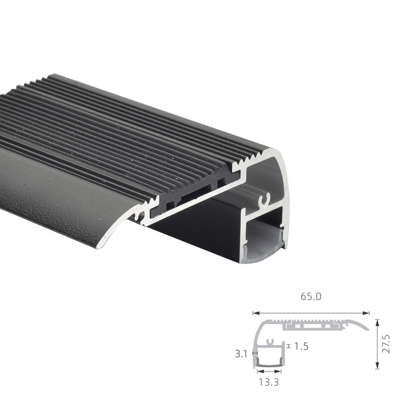Stair Led Aluminium Extrusion Profiles Staircase Nosing For Cinema Theatre Step Light