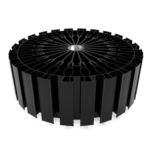 China LED Lighting 150W Aluminum Extrusion Heat Sink With Anodizing Black factory