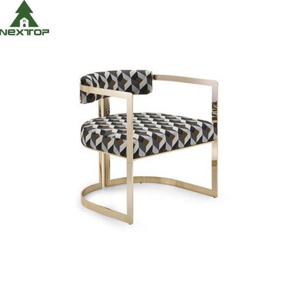 Modern Luxury Hotel Furniture Golden Armchair Leisure Stainless Steel Brass
