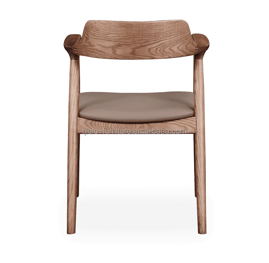 Restaurant Hotel Furniture Solid Wood Dining Chair with Upholstered Seat and Nordic Modern Style