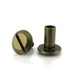 Custom Logo Double Cap Rivet for Bags Stainless Steel Brass Plastic Copper