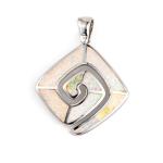 925 Sterling Silver Hawaiian Natural Retro Blue Opal Greek Key Meandros Luxury