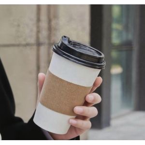 Coffee Paper Cups with Lid Custom Printed Degradable 12oz 16oz Double Wall Paper